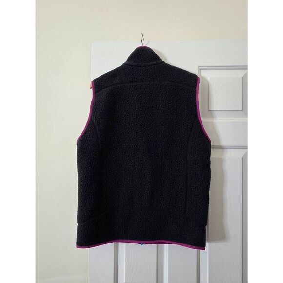 Patagonia Retro Pile Fleece Vest Full Zip Black Pink Blue Men’s Size M - Picture 3 of 9